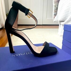 Black Stuart Weitzman satin heels